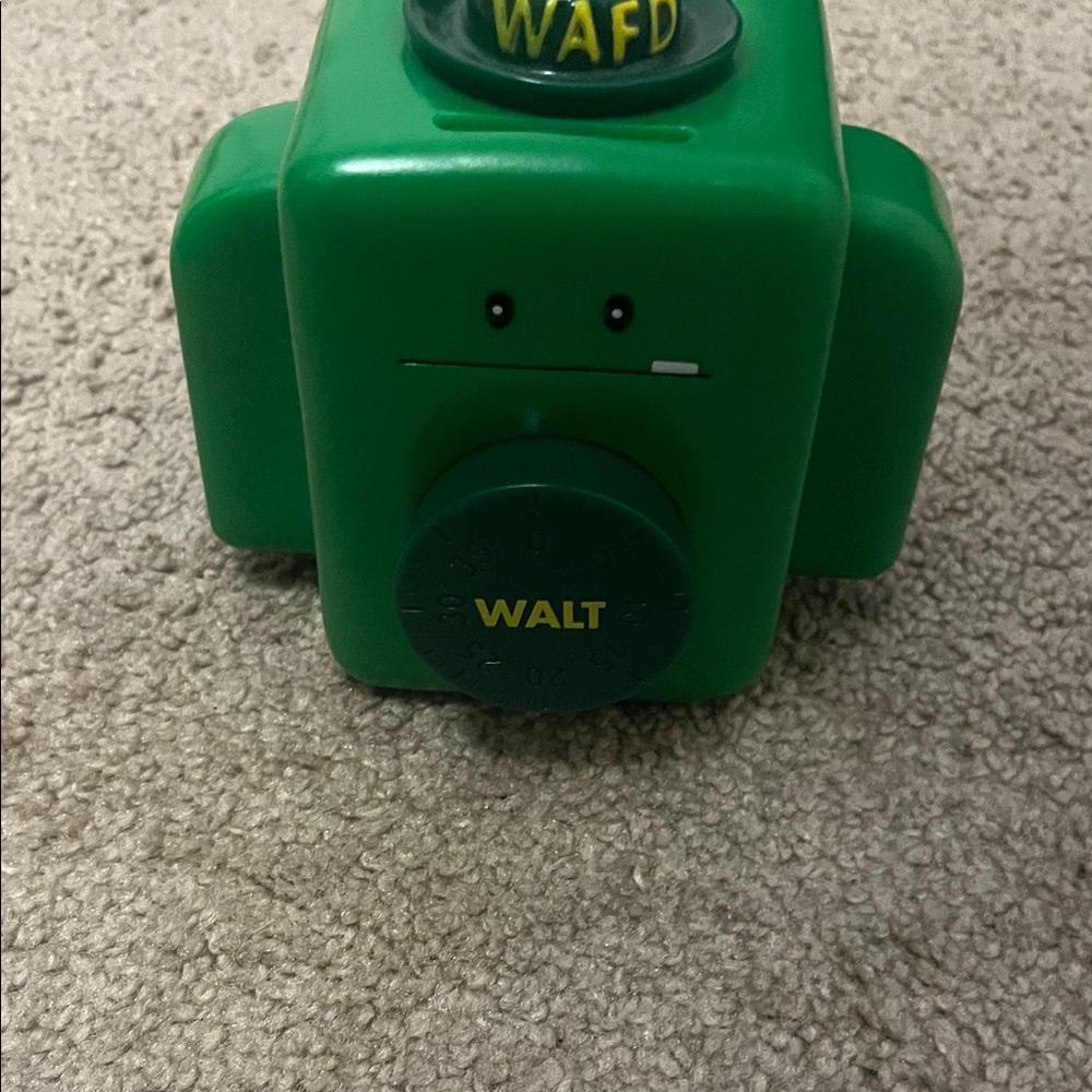 Green WAFD coin bank